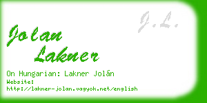 jolan lakner business card