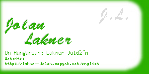 jolan lakner business card